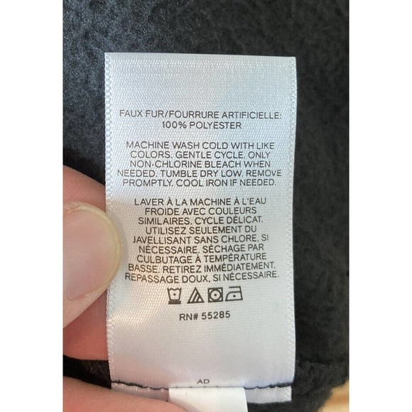 NWT Express Fleece Teddy Jacket Size Small Women's Black Full Zip MSRP $78 - Picture 5 of 8